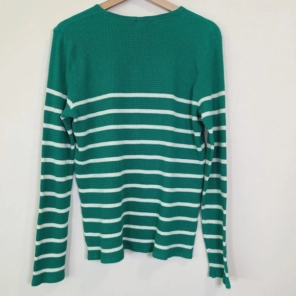 J.Crew Thermal Henley  Striped Long Sleeve Top - Picture 10 of 12